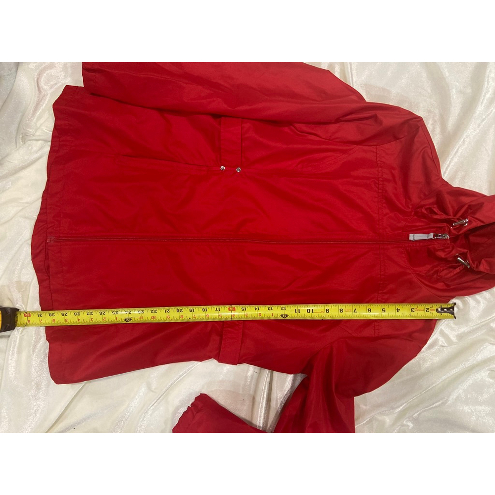 Jones New York Red Packable Rain Jacket Parka Windbreaker | Street Style Size L - Picture 14 of 15